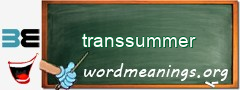 WordMeaning blackboard for transsummer